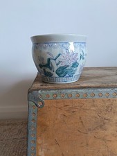 Small Vintage Chinese Style Ceramic Floral Planter Plant Pot