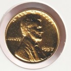 Rare Old 1957 US Lincoln 24k Gold Plated Cent Wheat Penny Collection Coin USA — photo 1