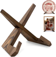 Plate Stand for Display - 6.5 Inch Plate Holder Display Stand, Wooden Picture Fr