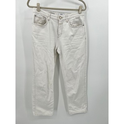 Closed Off White Pedal Pusher Straight Leg High Rise Jeans Made in Italy 29