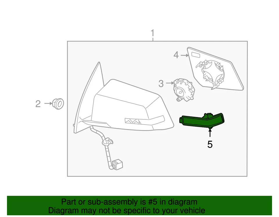 Genuine GM Door Mirror Turn Signal Lamp 20832959 - Image 2 of 4