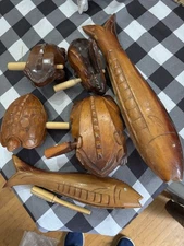 6 Latin Guiros - Fish (2), Rabbit, Frog (2) , Turtle With Strikers