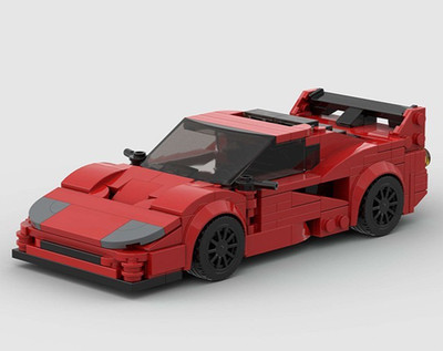 Custom MOC Compatible Ferrari F50 323 Piece Building Brick Car