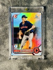 Justin Campbell 2022 Bowman Draft 1st Edition 1st Sky Blue Holo Parallel