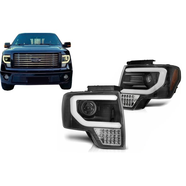 LED TFL Tagfahrlicht Scheinwerfer FüR Ford F150 Mk12 2008–2014 Schwarz-image