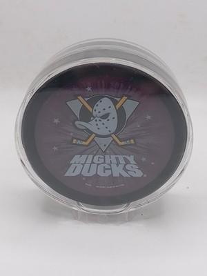 Official Lindsay Canada Hockey Puck In Case Anaheim Mighty Ducks