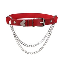 Adjustable Leather Leg Garter with Chains Elastic Punk Thigh Garter Belt