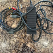 Original Xbox 360 OEM Power Supply AC Adapter + OEM Component/AV cable Tested