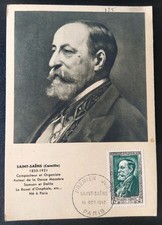 Carte Maximum Premier Jour Timbre N° 932 Saint-Saëns Oblitéré Paris FDC 1952