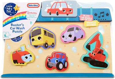 Little Baby Bum - Holzpuzzle Fahrzeuge, Steckpuzzle Mit Soundfunktion Für Kinder