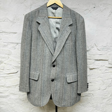 Vintage Pendleton Blazer Mens 42 R Gray Herringbone Virgin Wool Sports Coat USA