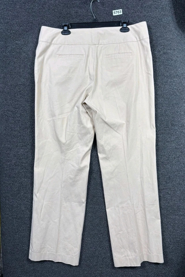 Pantalones rectos Boston Proper para mujer talla 16 beige tiro alto oficina informales Foto 2 de 4
