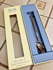 REED & BARTON SILVER SAFARI II OSTRICH 18/10 STAINLESS INFANT FEEDING SPOON NEW