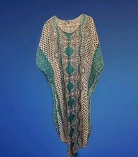 Geomatric African Print Kaftan Dress Lightweight 54" With Matching Skirt  Scarf