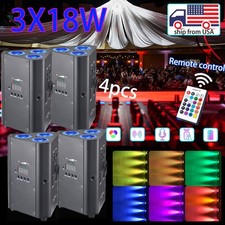 4pcs Wireless LED Par Light 3 18W RGBWA UV 6in1 Light For Christmas Disco Light