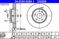 2X Ate Bremsscheibe Powerdisc 24.0330-0209.1 FüR Opel Saab Insignia G09 Malibu