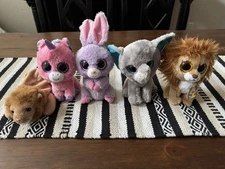 RARE SOLID EYE BEANIE BOOS - Petunia Peanut Magic King and Beanie Baby Roary