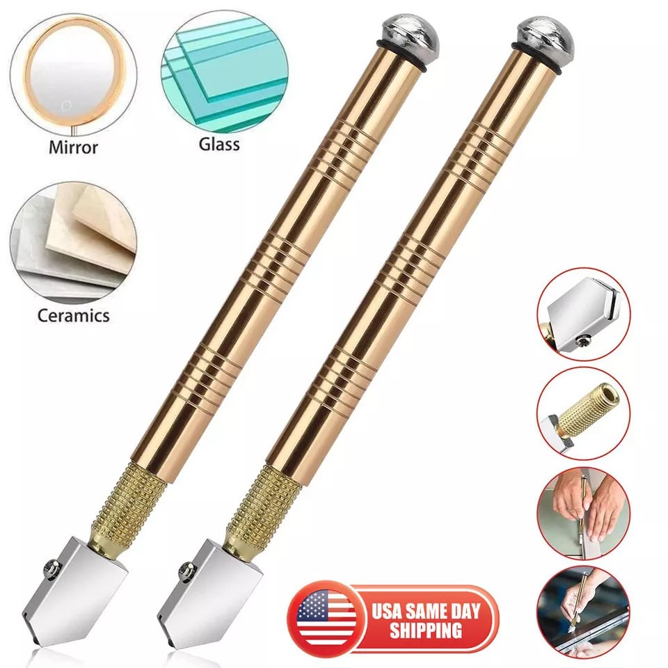 2 Pcs Professional Glass Cutter Metal Carbide Precision Anti-Skid Cutting Tools
