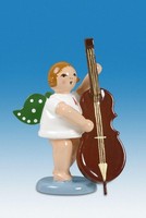 Engelmusikant Engel Mit Kontrabass Ohne Krone HöHe Ca 6 Cm NEU Erzgebirge Holz