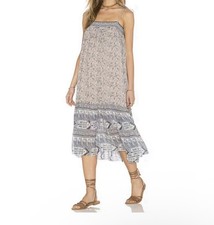 Ulla Johnson Tube Maxi Dress Flowy Paisley Silk Blue Sundress Straps Size 8