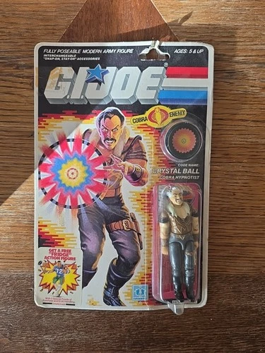 1986 Hasbro G.I.Joe CRYSTAL BALL Cobra Hypnotist, Factory Sealed, Unopened