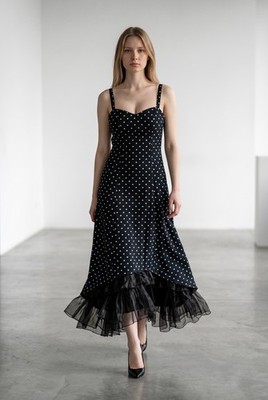Gina Bocconi maxi Dress Polk Dot Size S