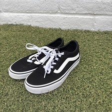 VANS Unisex Old Skool Skate Shoes Black Laces Sneakers Women s size 7