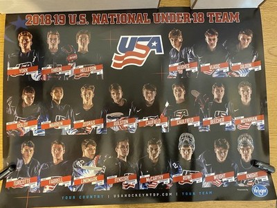 NEW-2018 USA NTDP Hockey TEAM poster-18/22 NHL Players-GOLDEN GOAL Jack Hughes
