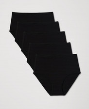 NEW PACT Organic Everyday High Rise Brief 5-Pack, Black NWT