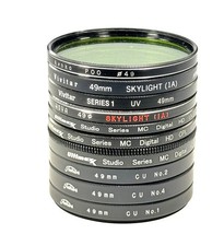 Lot of Ten 10 49mm Screw-In Lens Filters Skyl...
