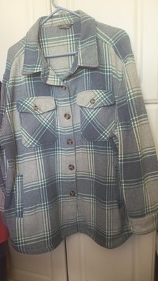 Members Mark Women s Shacket XXL Flannel Plaid Jackets Wool Blend Heavy (S4
