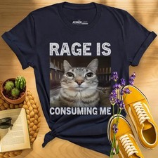 Funny Angry Cat Meme Shirt Rage Silly Cat Graphic Tee Gift