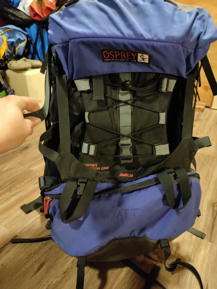 osprey amelia backpack Vintage Osprey Hiking Frame Bag Backpack Vector One Amelia Large Purple  Camping