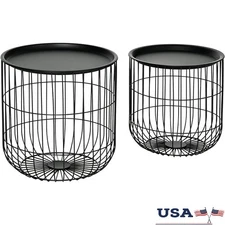 Nesting Coffee Tables Set Storage Space Saver Living Room Accent Utility New