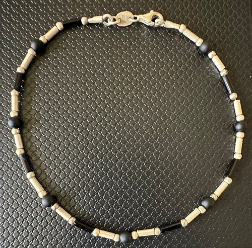 Sterling Silver Silpada Onyx Beaded Anklet / Bracelet