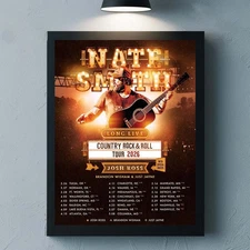 NEW! Nate Smith Long Live Country Rock And Roll Tour 2026 North American Poster