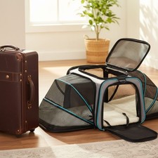 Lightweight Pet Travel Carrier for Small Animals - Airline Approved  Easy Clean