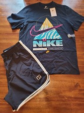 Men's Nike Tshirt Short Combo Set Size: M Color: Black