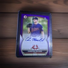 2023 Bowman Paper Prospect Autographs Christian Macleod PPA-CMD Purple Edge Card