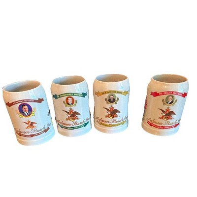Budweiser Anheuser-Busch Beer Stein Mug Lot of 4 Breweriana Collectible