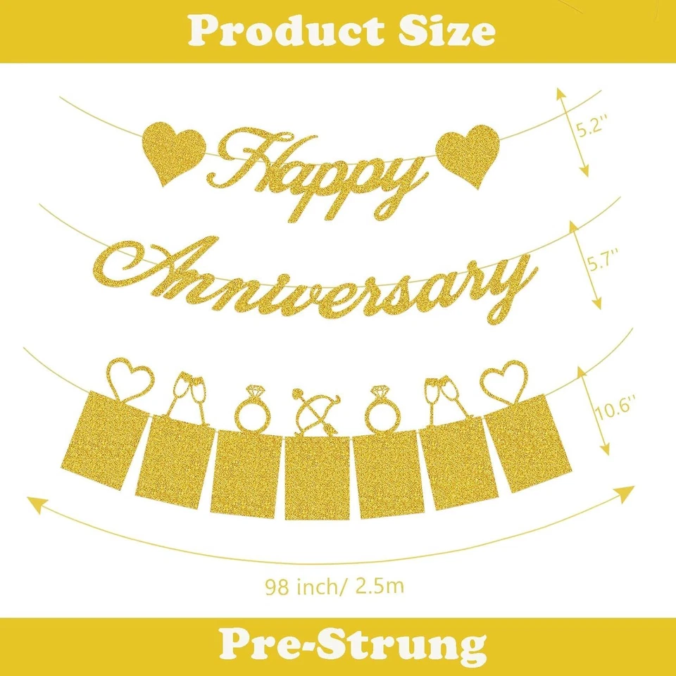 Happy Anniversary Party Decorations Happy Anniversary Banner And Photo Banner Fo Foto 3 de 3