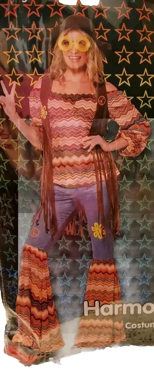 Fantasias de Poliéster Smiffys Hippie para mulheres