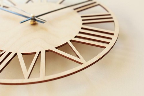 40cm 16" Wood Large Roman Numeral Silent Wall Clock Unique Modern Decor Gift - Picture 2 of 5