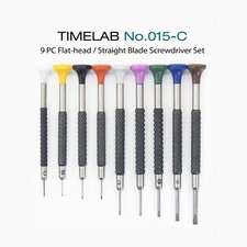 TIMELAB 9PCS SCREW DRIVER SET 0.6-3.00MM FOR WATCH REPAIR EYEGLASS MADE IN KOREA