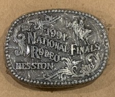 Vintage 1991 Hesston National Finals Rodeo NFR - Youth Size Belt Buckle w/Insert