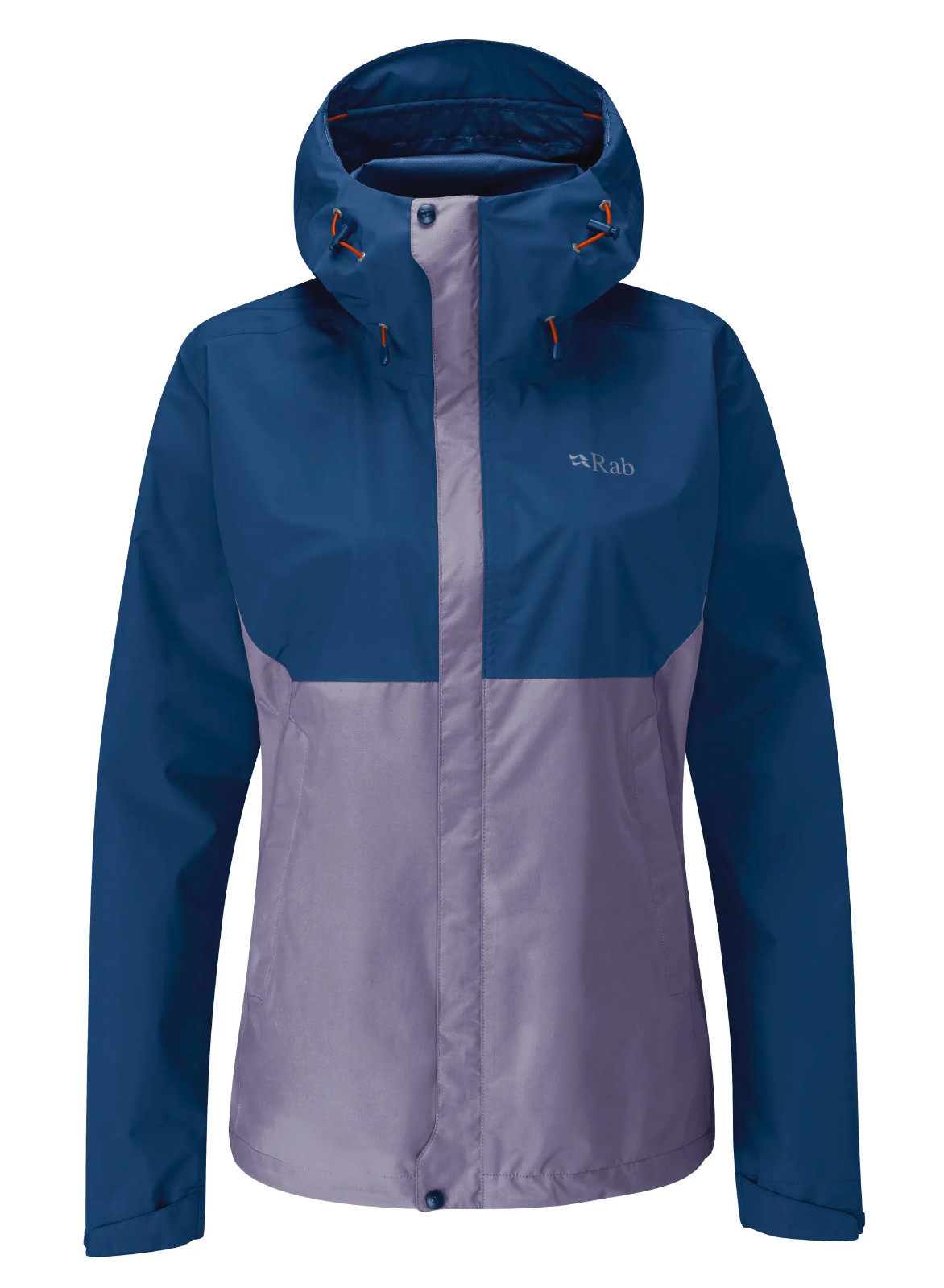 Chaqueta ecológica Rab Downpour para mujer Reino Unido 8 talla pequeña PVP £125 Patriot azul/púrpura nueva con etiquetas