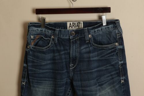 Ariat Jeans Men's dark blue wash M7 Rocker Straight Leg jeans 36 X 30 EUC - Picture 1 of 7