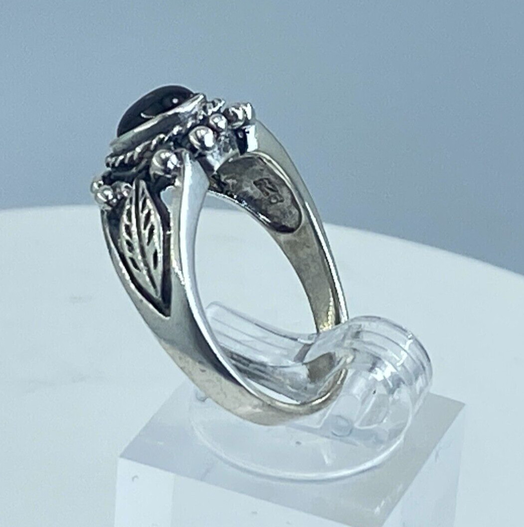 Solid 925 Sterling Silver Amethyst Leaf Solitaire… - image 3