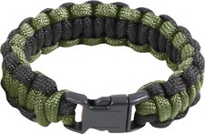 Olive Drab  Black 550LB Survival Paracord Bracelet with Buckle