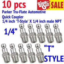 Tru-Flate Automotive Quick Coupler Air Hose Connector Fittings 1/4 NPT T Style
